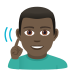 🧏🏿‍♂️ deaf man: dark skin tone display on JoyPixels